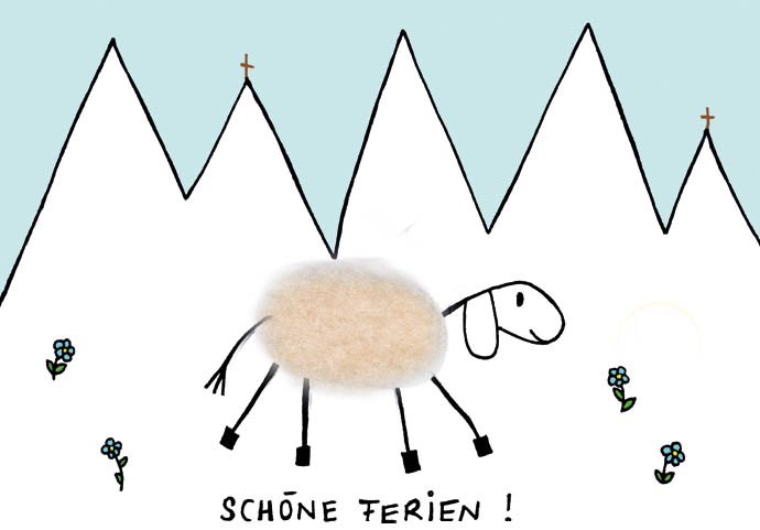 Plüschkarte "Ferien/Berge"