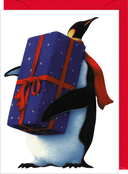 Minikärtchen "Weihnachts-Pinguin"