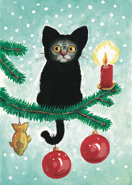 Plush card "Christmas Cat"