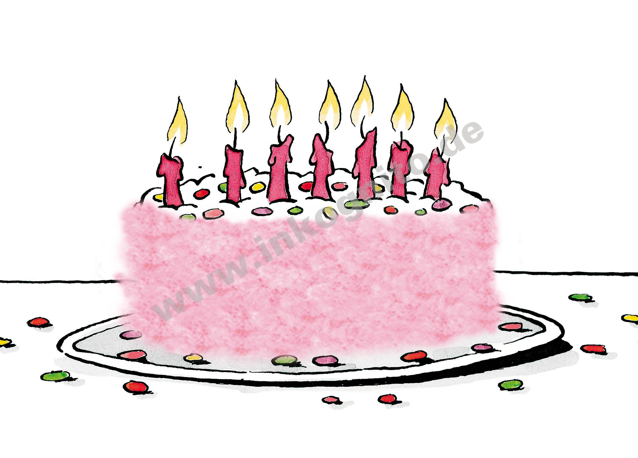 Plush card "Birthday cake"