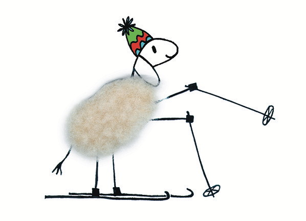 Plush card "Ski/sheep"