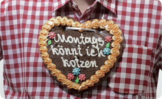 Frühstücksbrettchen Montags könnt ich kotzen