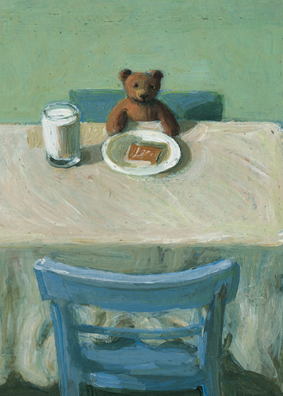 Teddy bei Tisch