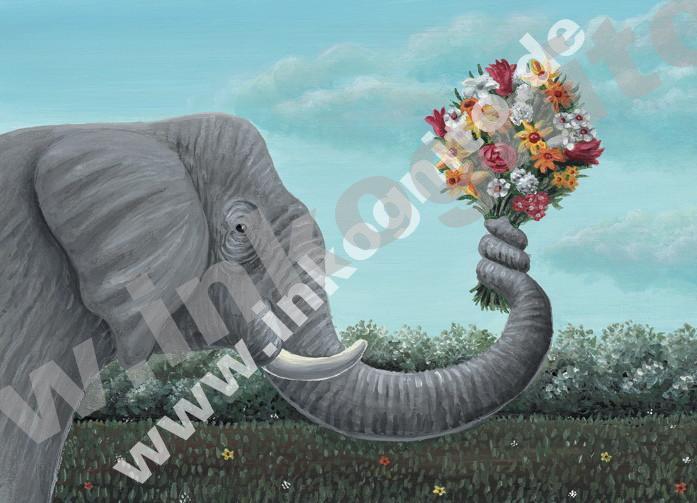 KD Elephant/flowers