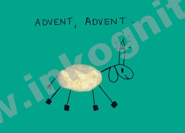 Plüschkarte "Advent, Advent"