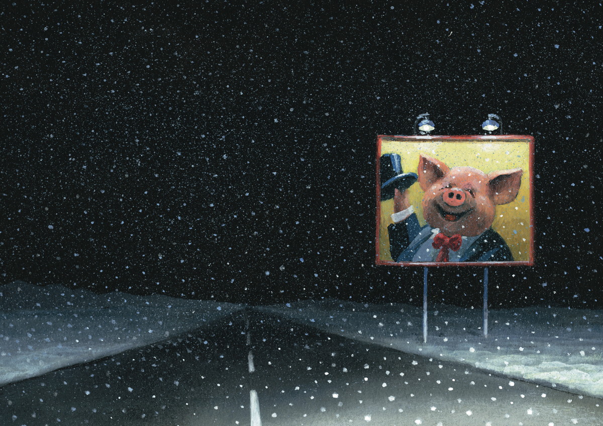 Snowy billboard