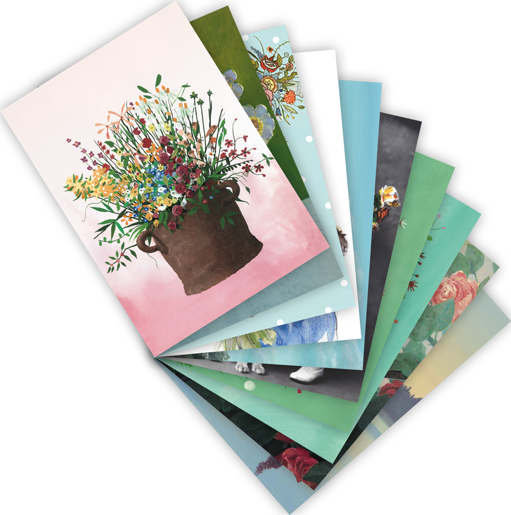 Postcards set "Flower greetings"