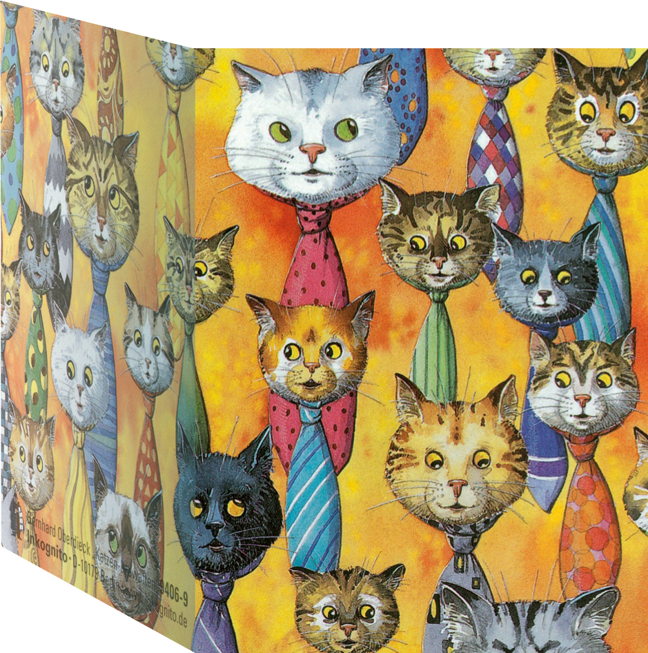 mini & envelope "Cats-ties"