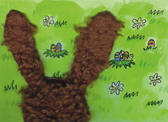 Plush card "rabbit on meadow"
