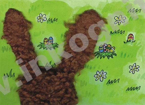 Plush card "rabbit on meadow"