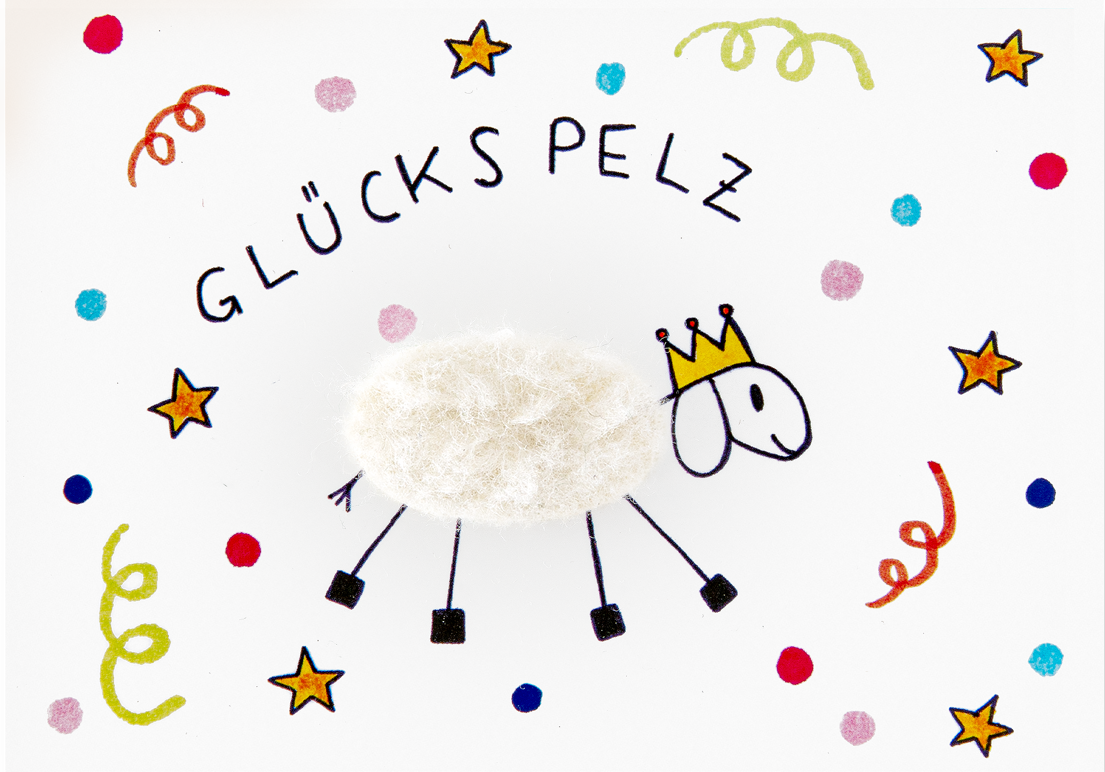 Plüschkarte "Glückspelz"