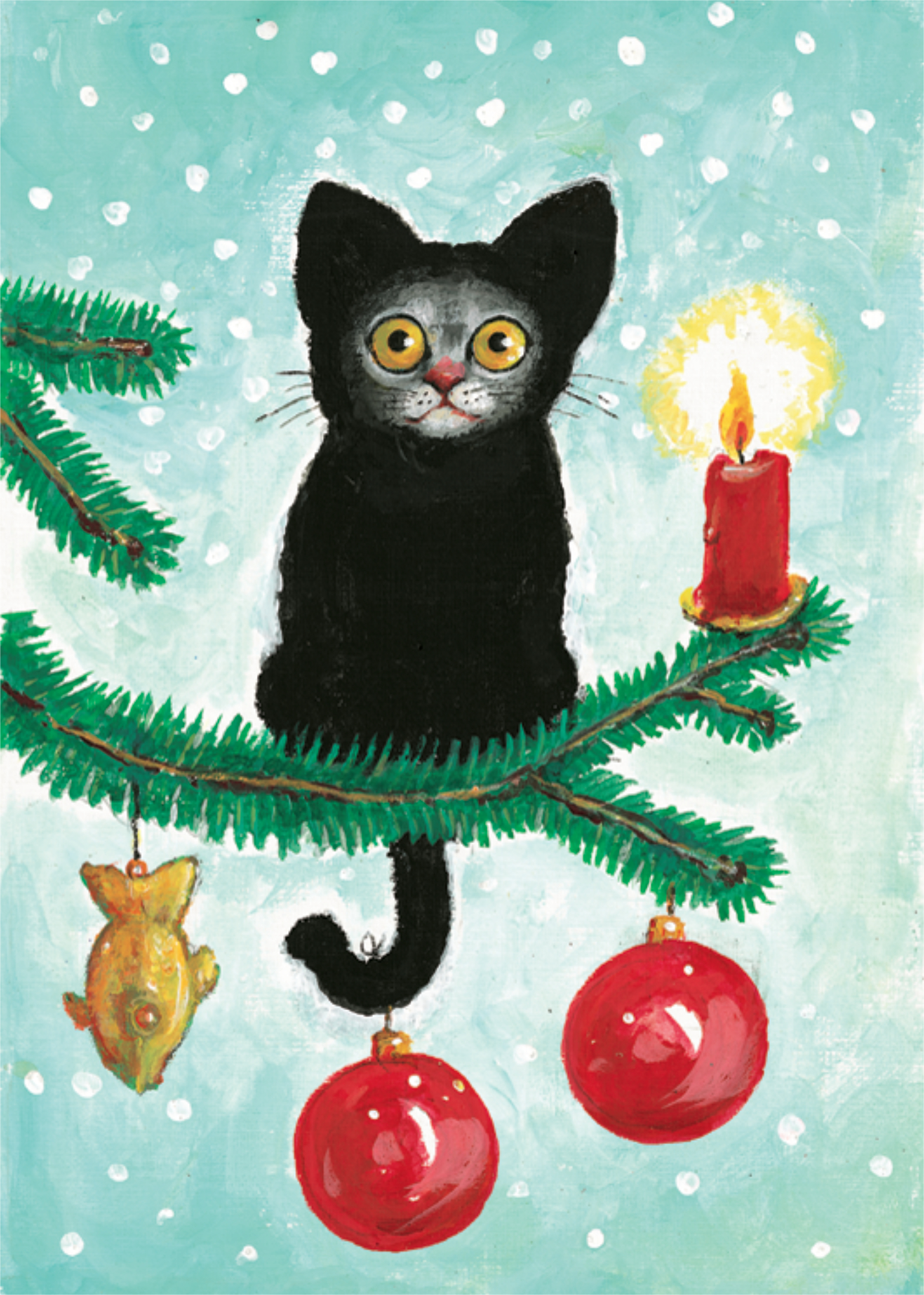Plüschkarte "Weihnachts-Kater"