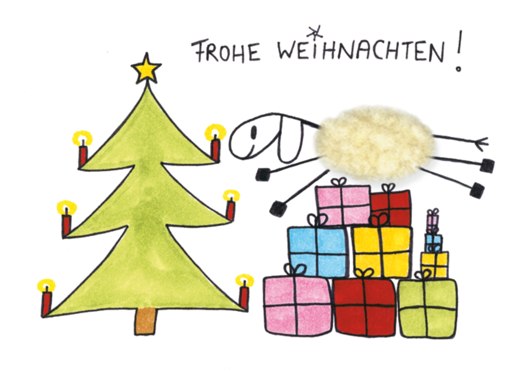 Plüschkarte "Frohe Weihnachten"