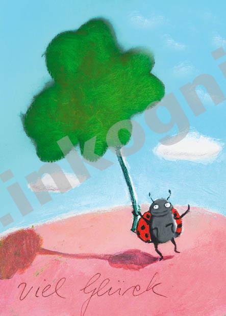Plush card "May bug with clover"
