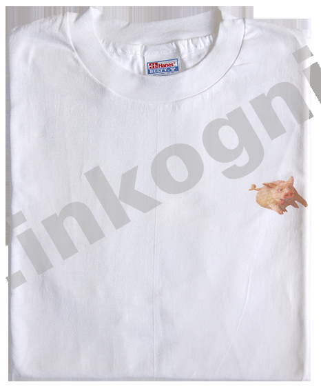 Weißes T-Shirt mit "Autobahnsau", XXL