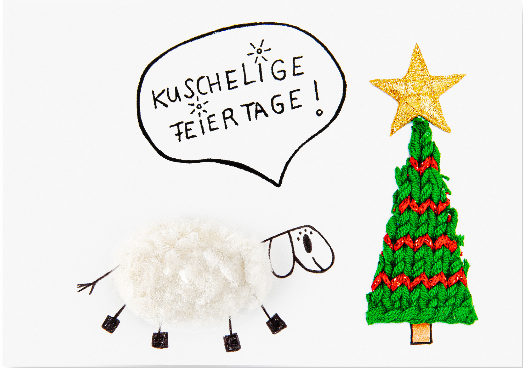 Plüschkarte "Kuschelige Feiertage"