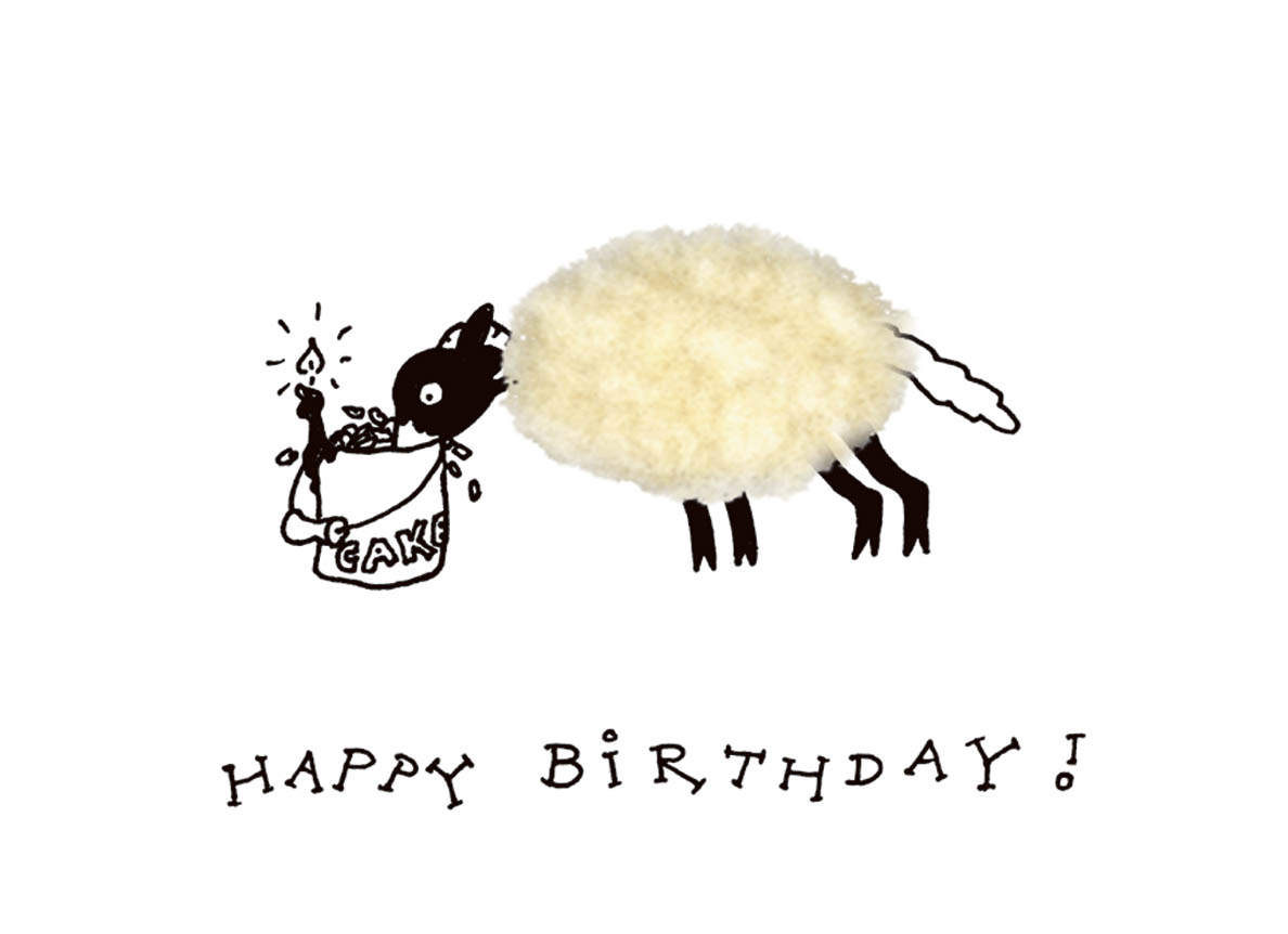 Plush card "Happy Birthday cake"