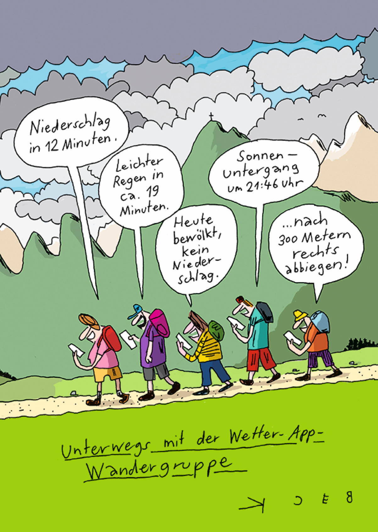 Wetter–App–Wandergruppe