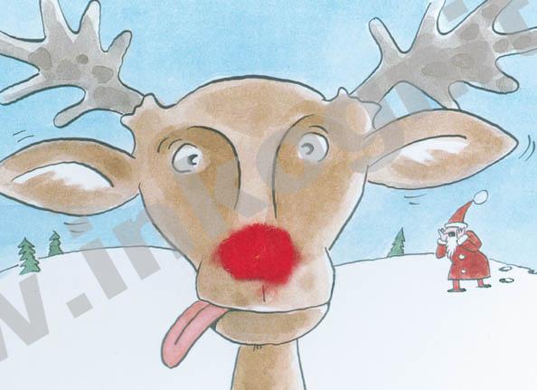 Plush card "Rudolphs Nose"