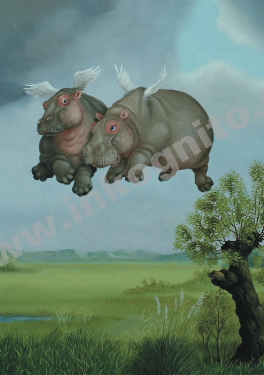 Flying hippos