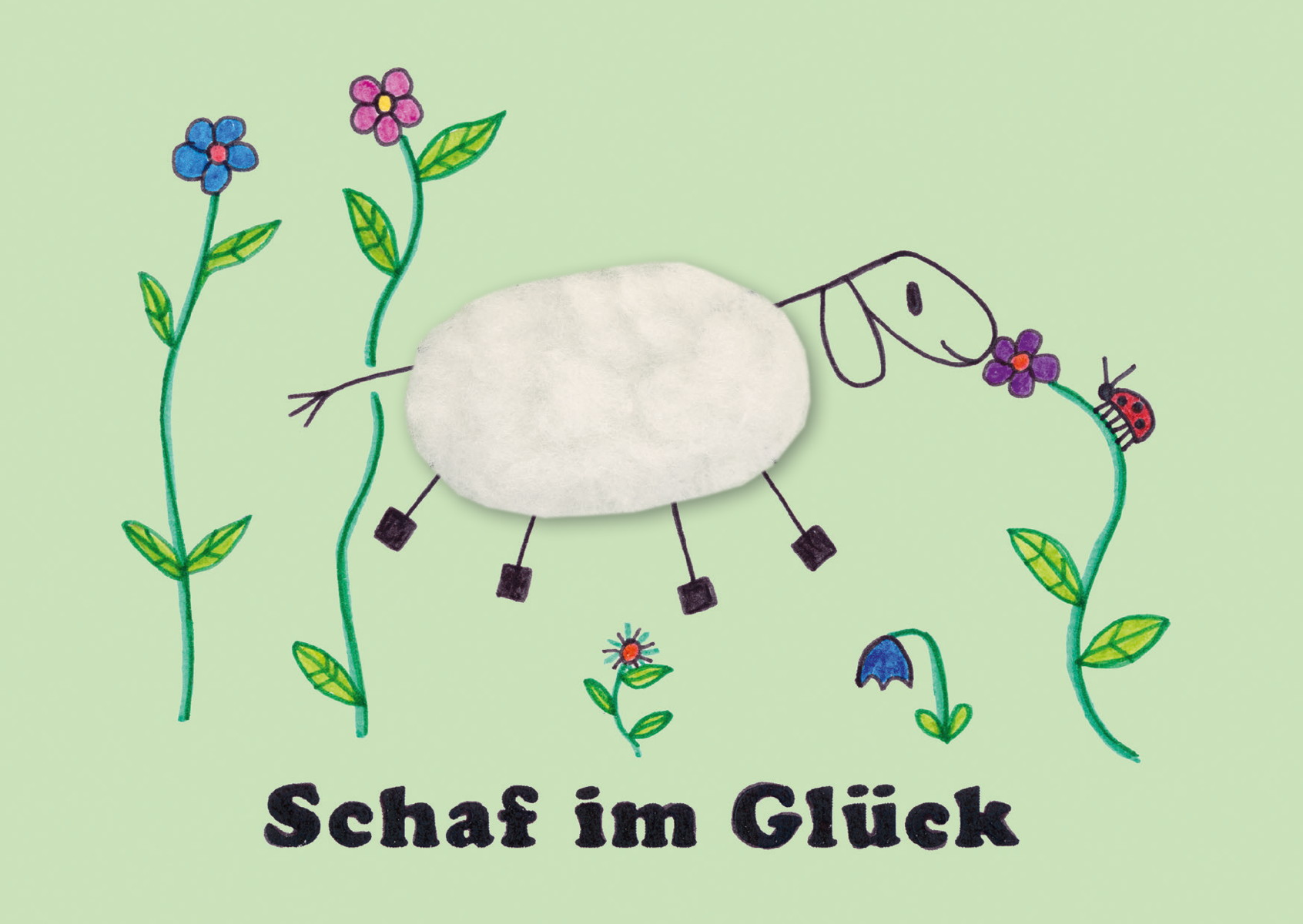 Plush card "Sheep in Luck"