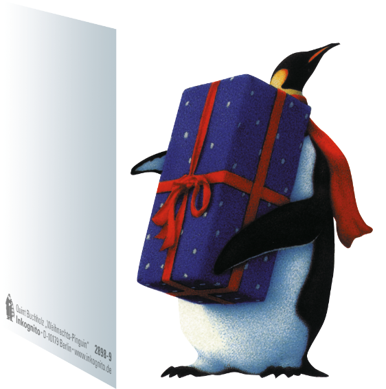 Minikärtchen "Weihnachts-Pinguin"