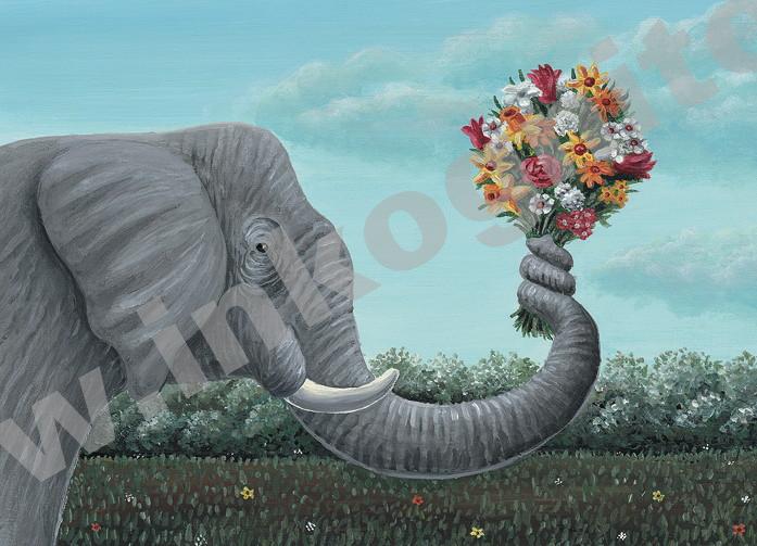Elefant/Blumen