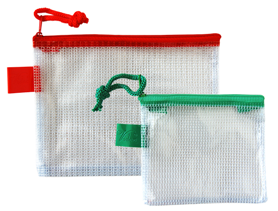 2 Transparent zipper bags as set, large and small 