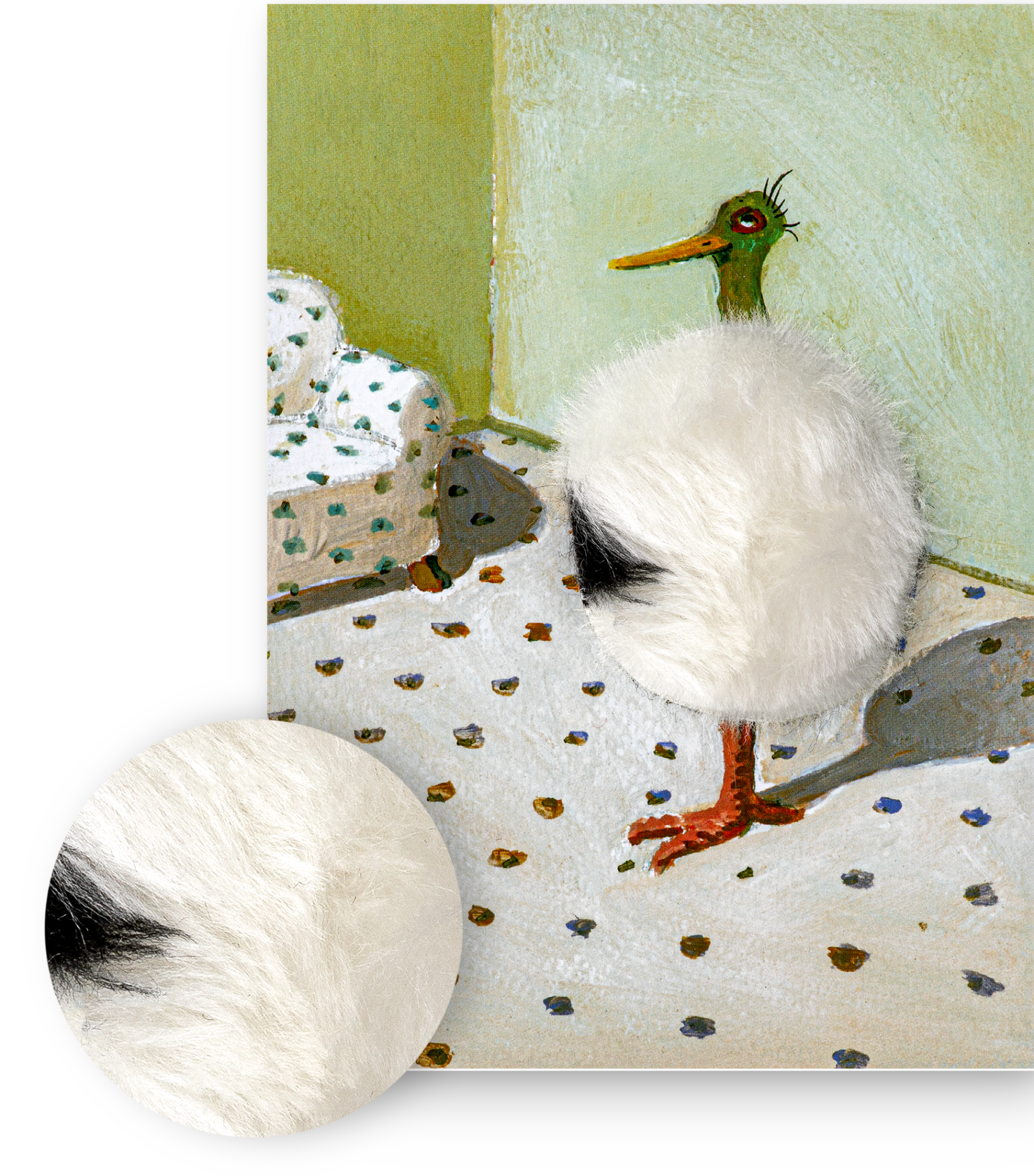 Plüschkarte "Plüschvogel"