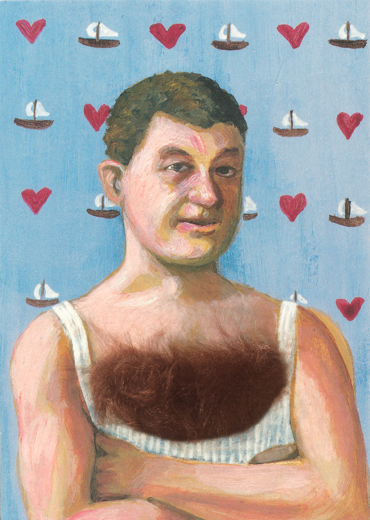 13452 Plüschkarte "Brusttoupet"