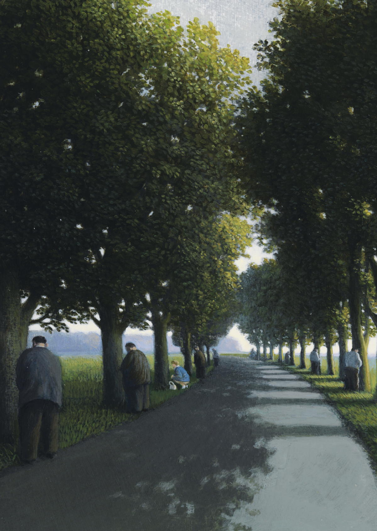 Schöne Allee mit Frau
