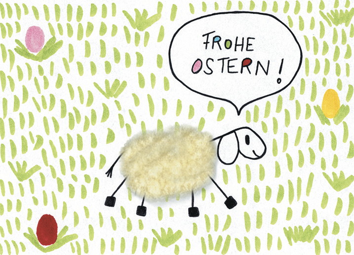 Plüschkarte "Frohe Ostern"