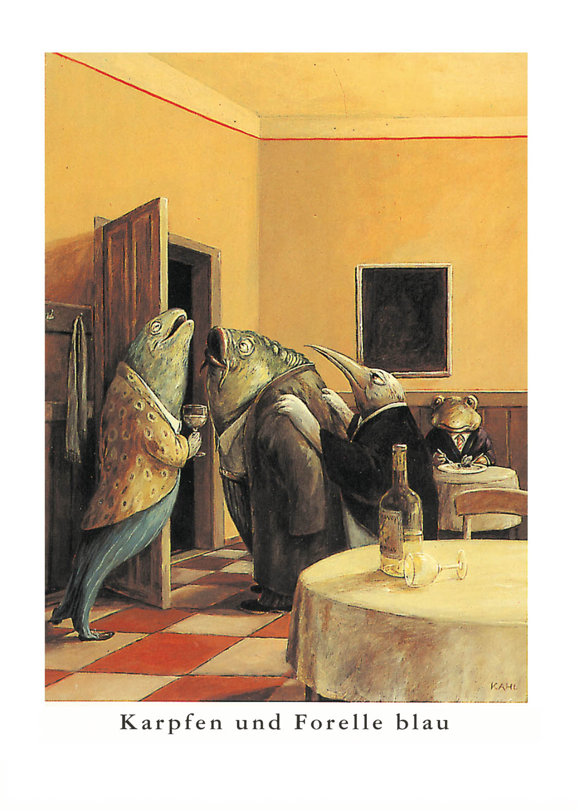 3981 Poster "Karpfen und Forelle blau"