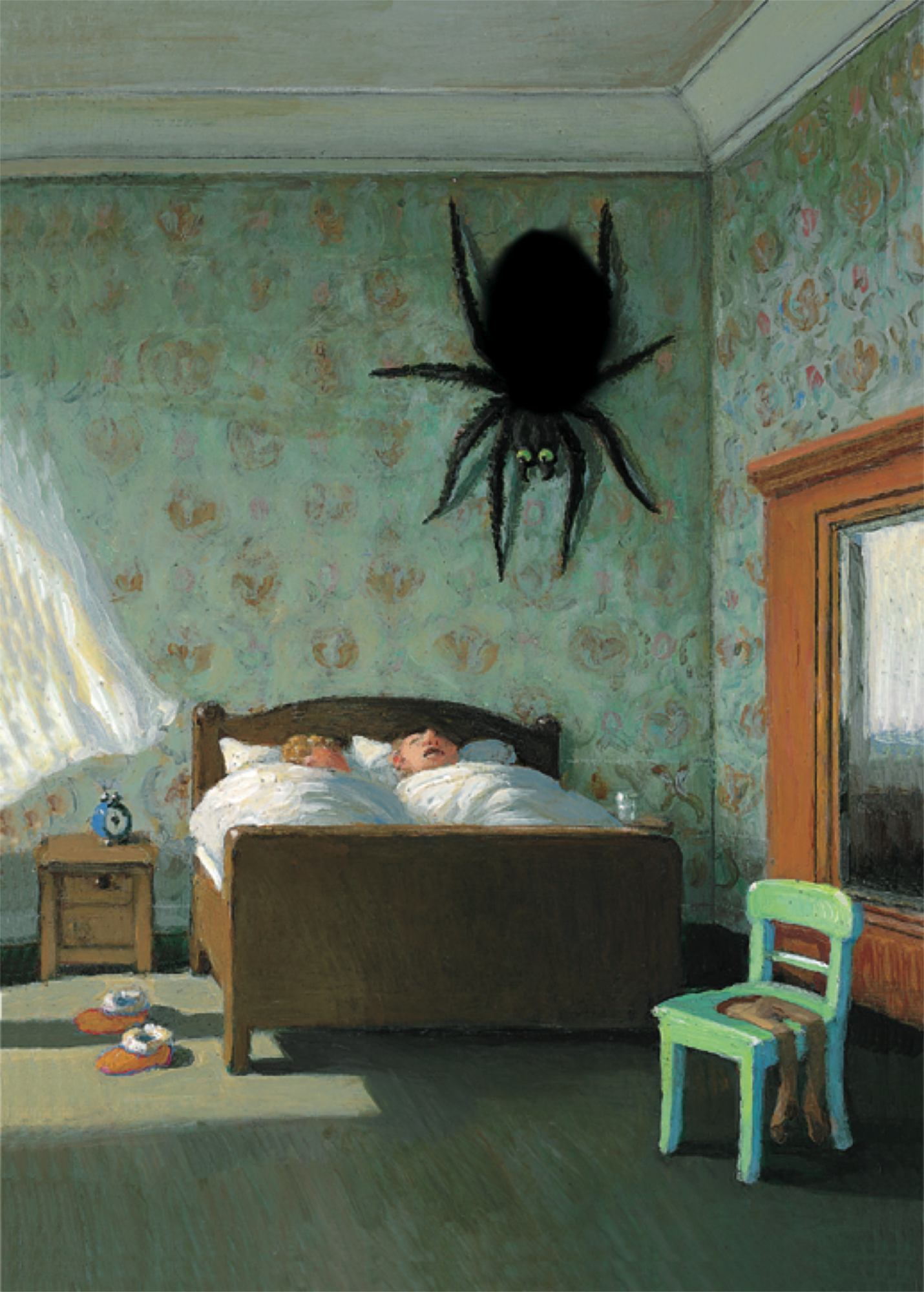 Plüschkarte "Spinne am Morgen"